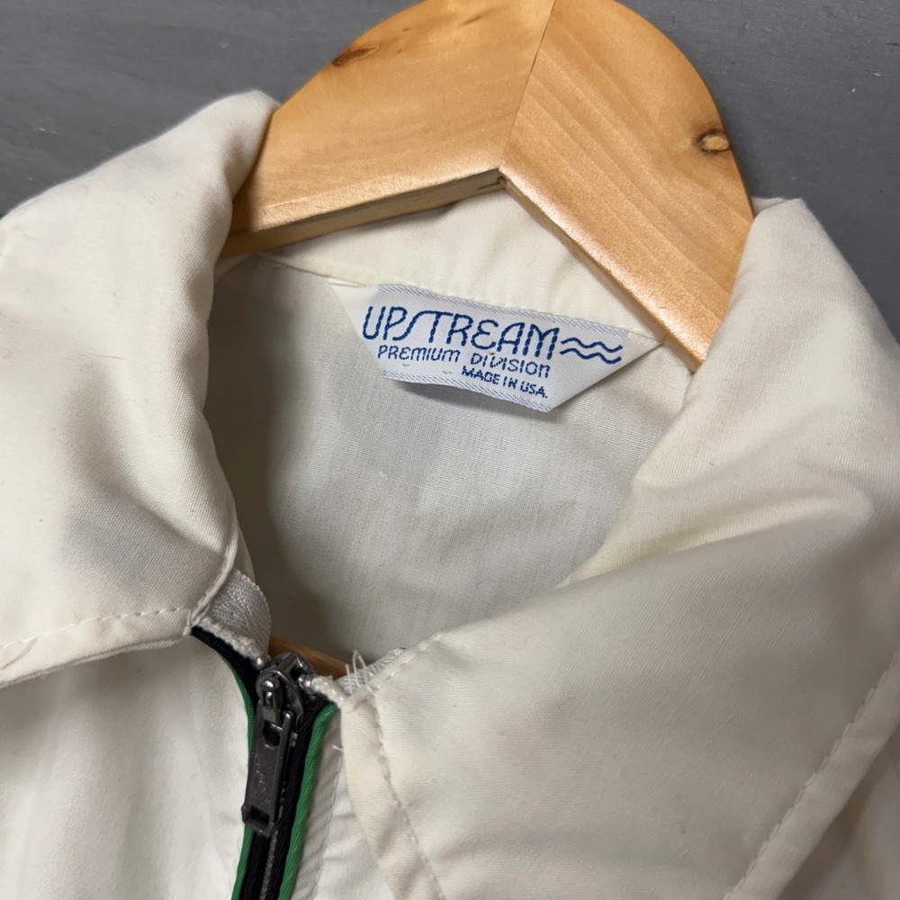 Vintage Upstream Skoal Bandit Racing Jacket White Green 80s USA Large - Picture 5 of 9